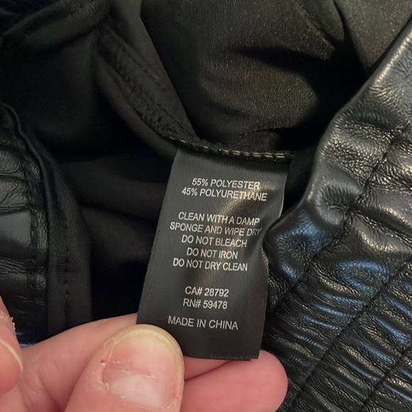 Edgy Joie Vegan Leather Pants Black SM PU Straight Paper Bag Contemporary Chic - Picture 12 of 16